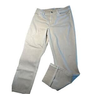 J Jill Women's Denim High Rise Cropped Roll Cuff Jean Tan Size 8T Slight Stretch